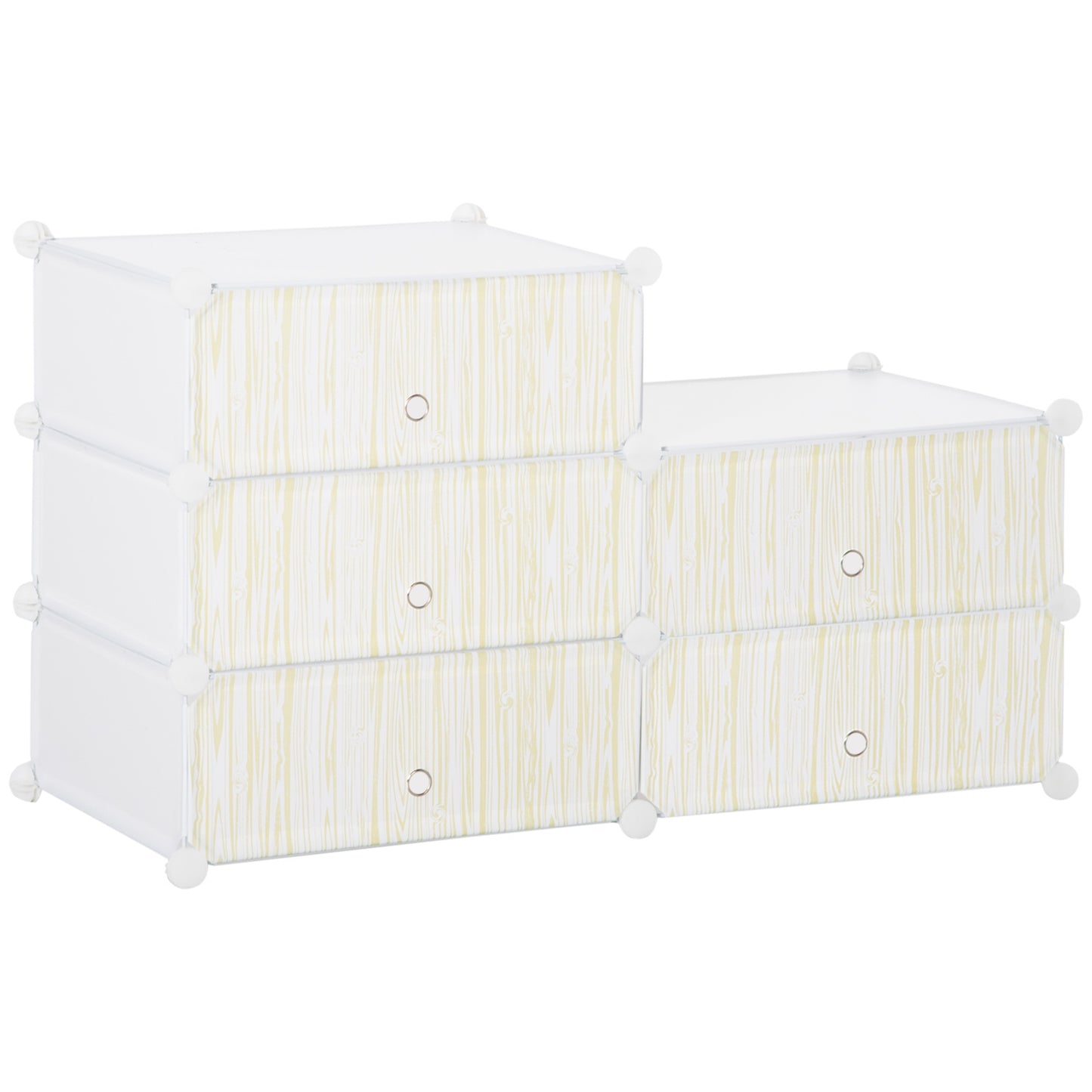 Plastic shoe shelf, holds 6 pairs, white, 49x36.5x108 cm