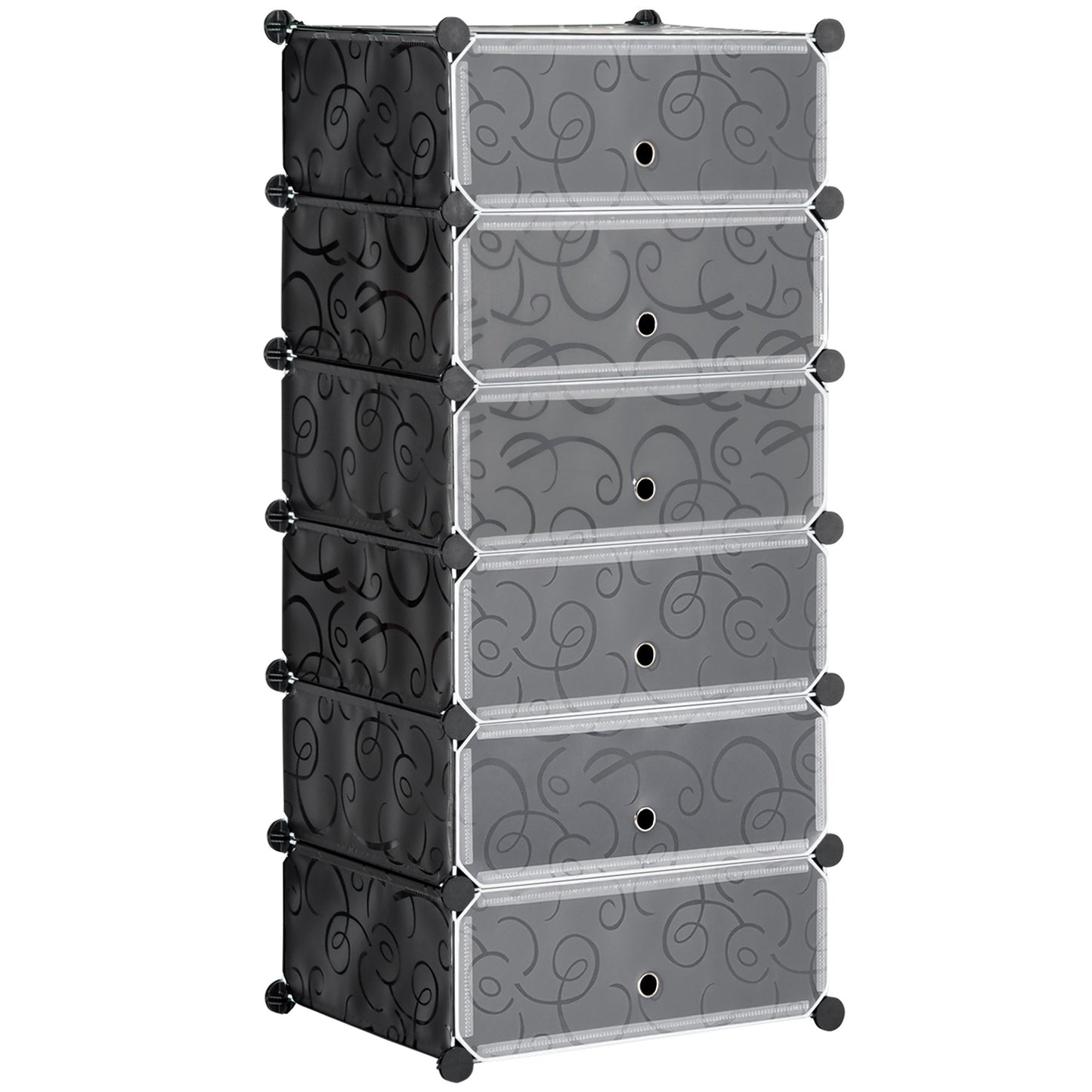 Shoe rack for 6 pairs, durable plastic/steel