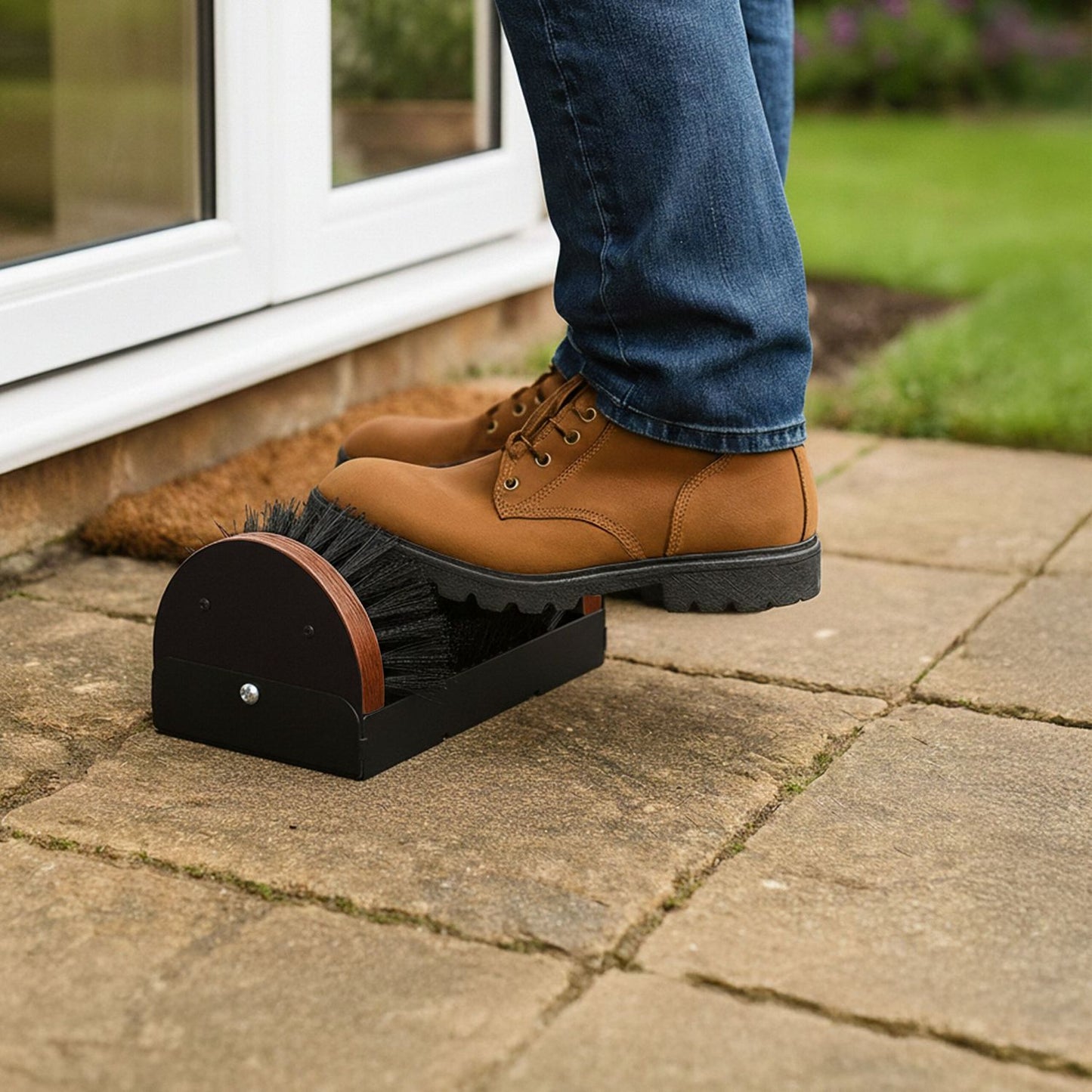 Shoe Scraper with Surround Brushes – Outdoor Boot Cleaner