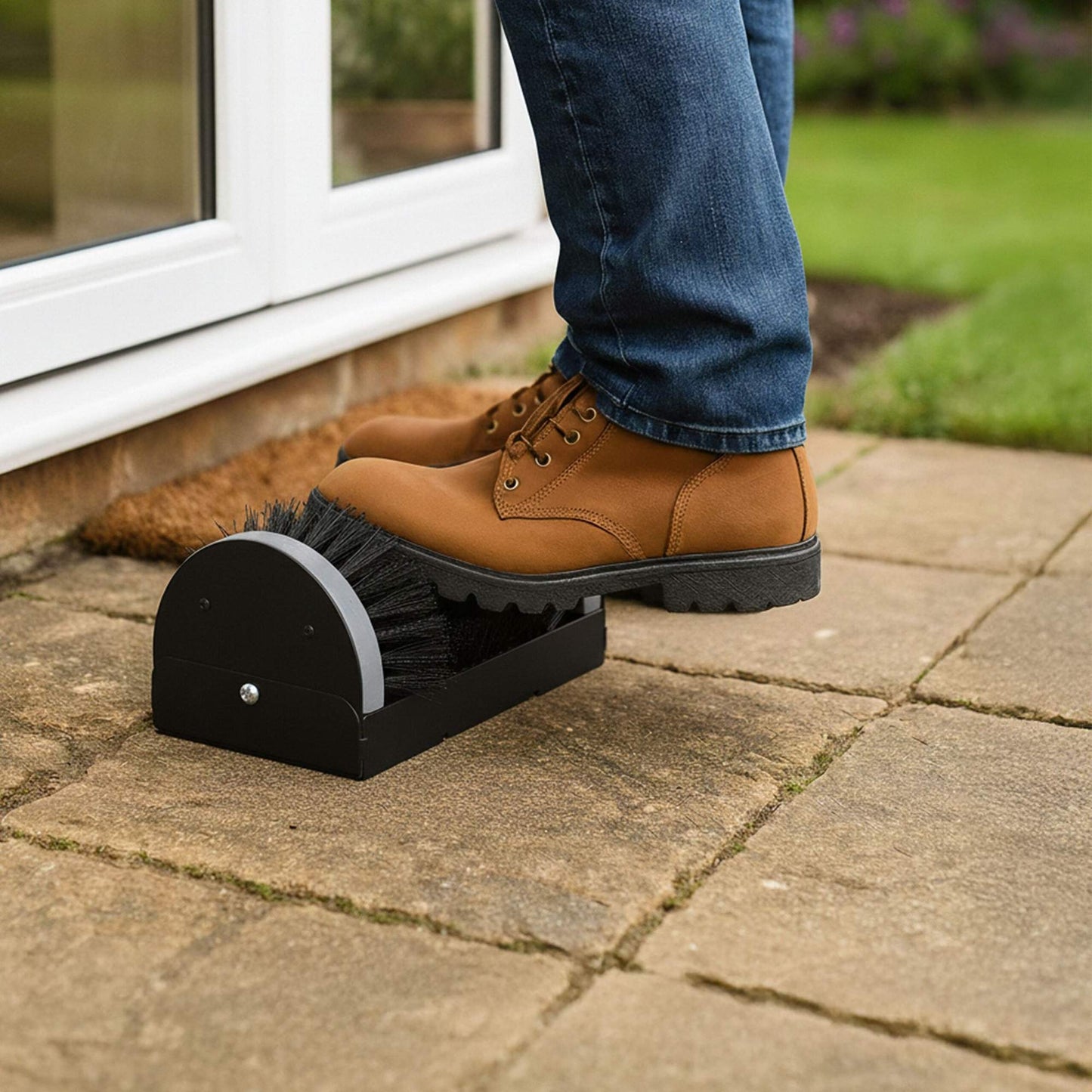Shoe Scrubber with Surround Brushes for Work Boots