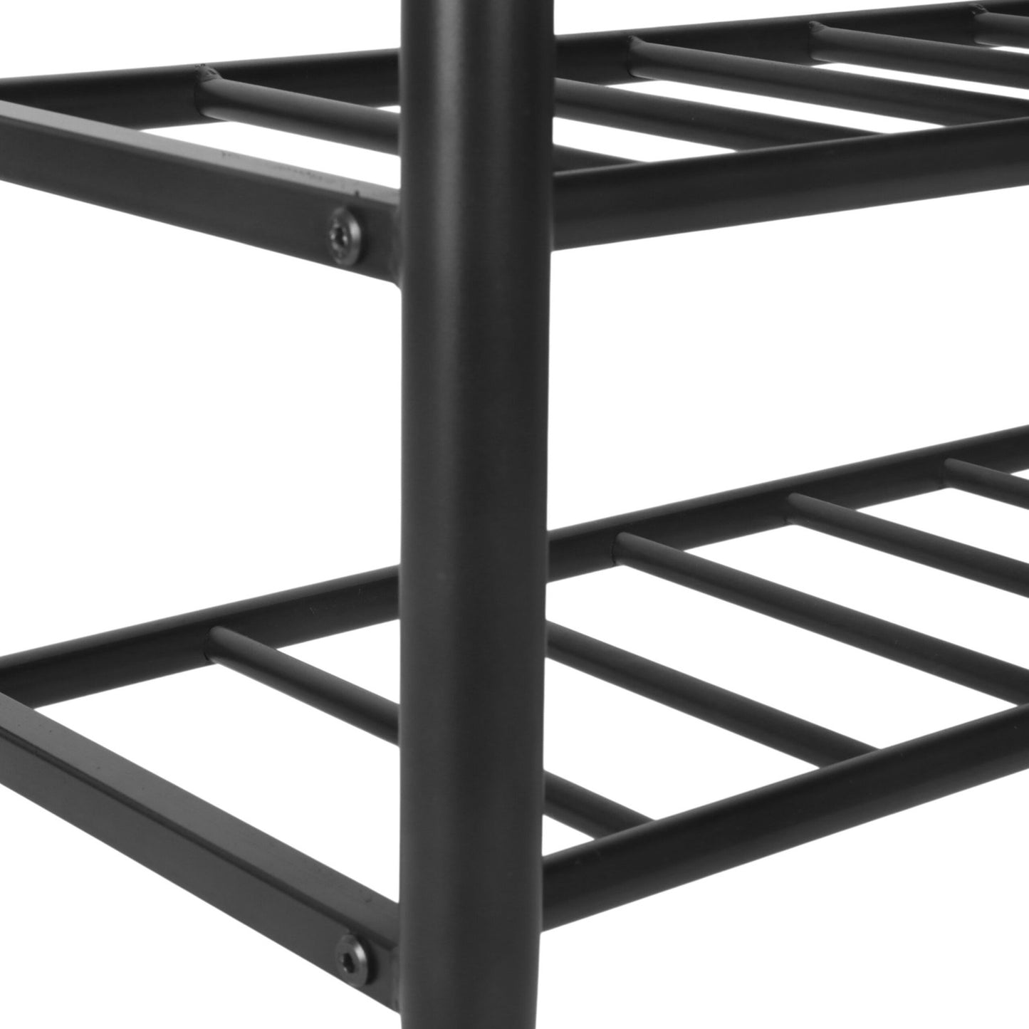 Shoe Storage Bench, Faux Leather, 2 Shelves