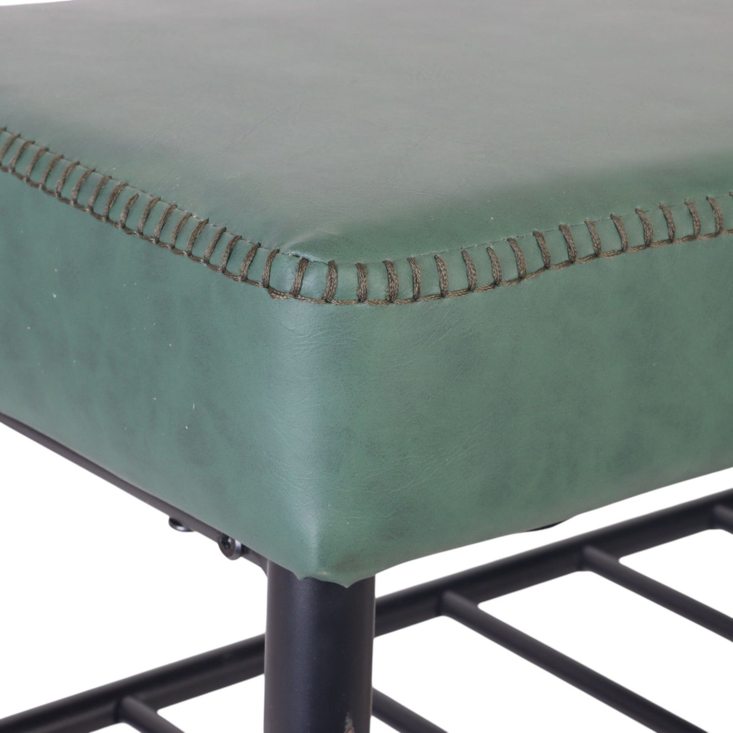 Shoe Storage Bench, Faux Leather, 2 Shelves
