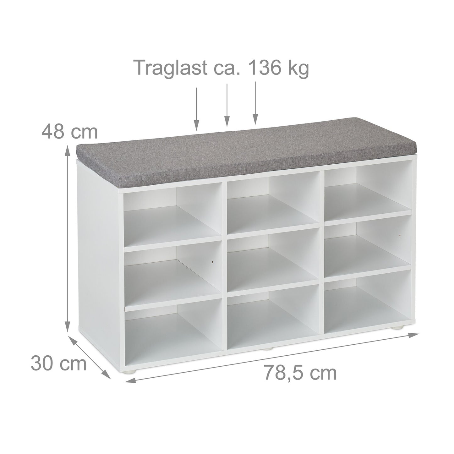 Shoe Storage Bench with Padded Seat