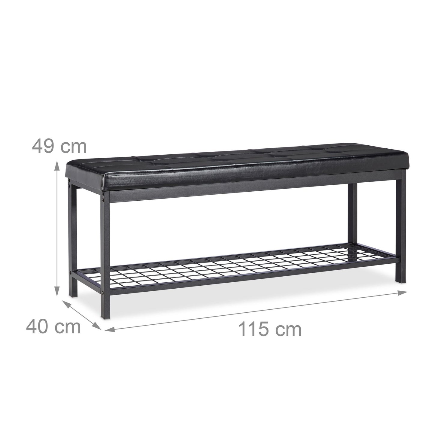 Shoe bench XXL with cushion
