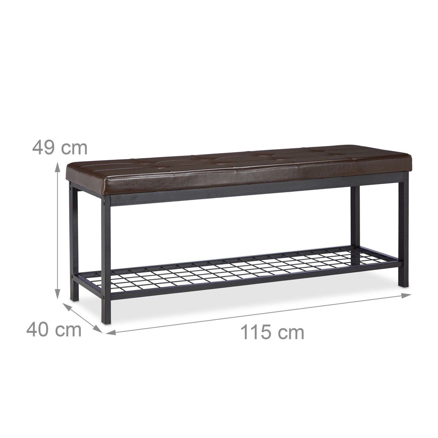 Shoe bench XXL with cushion