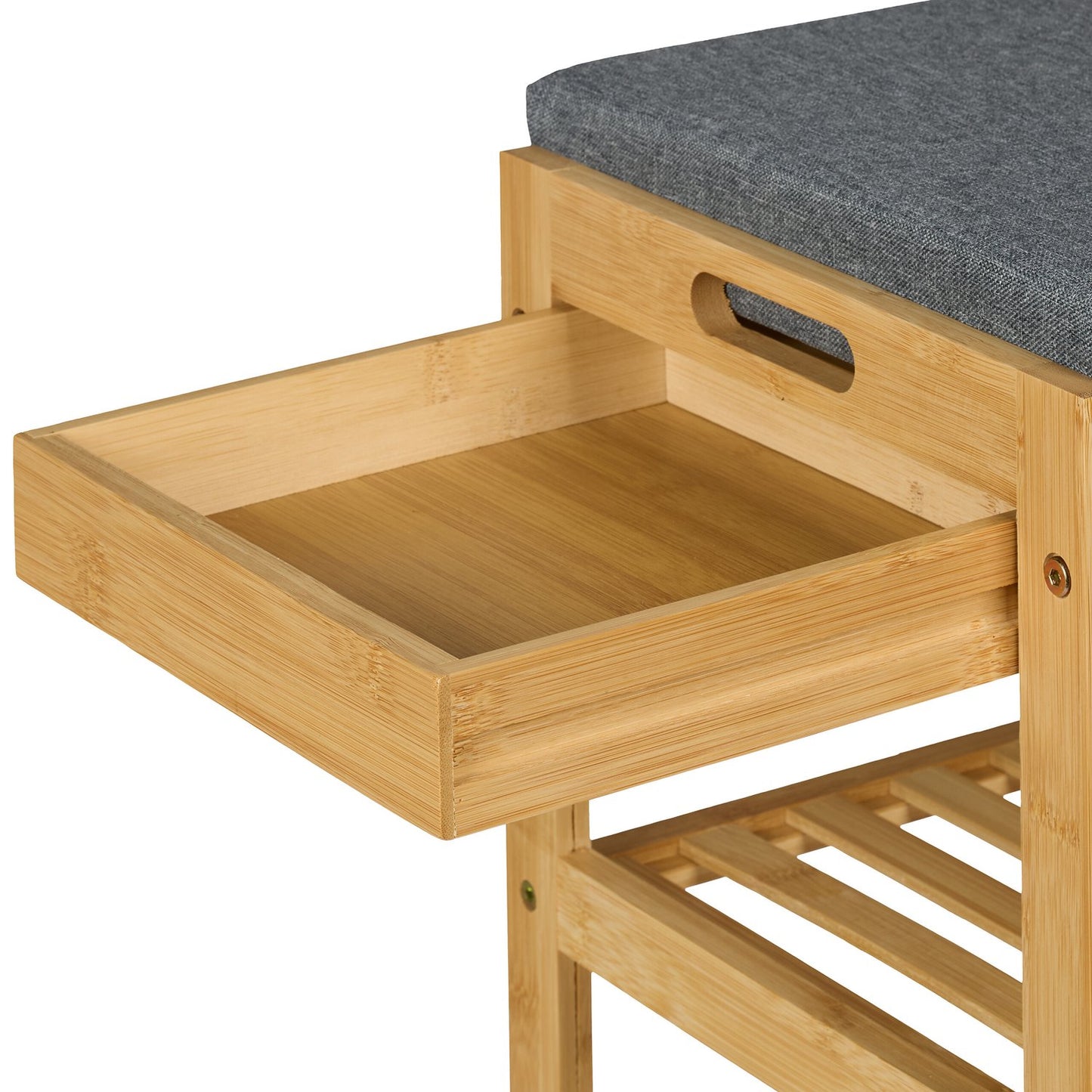 Shoe bench with seat and drawer