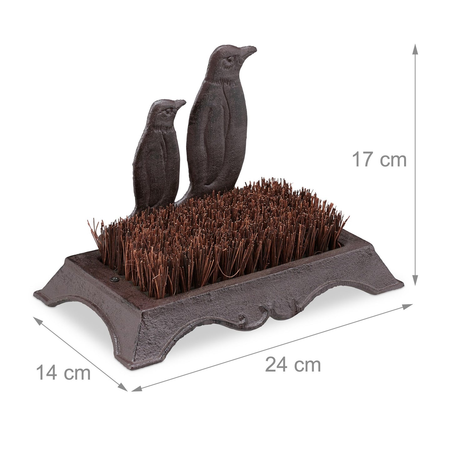 Shoe brush in cast iron with animal motifs