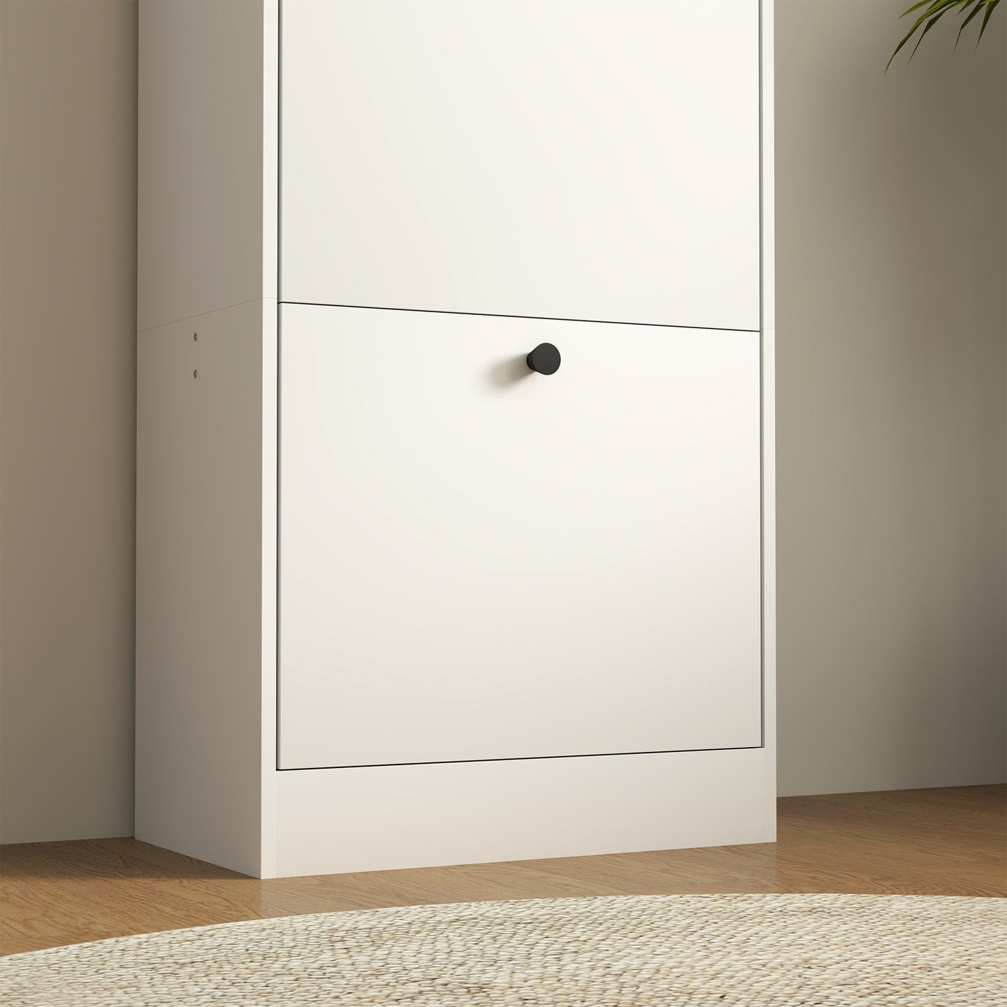 Shoe cabinet with 3 flaps, adjustable for 12 pairs