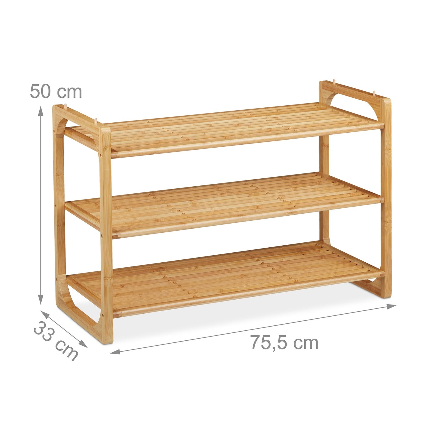 Shoe rack bamboo stackable
