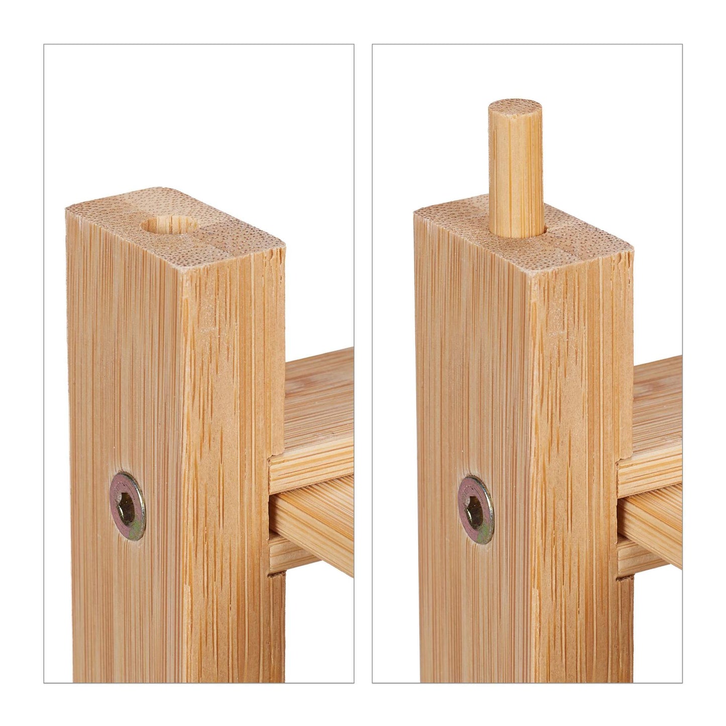 Shoe rack in bamboo 2 levels stackable