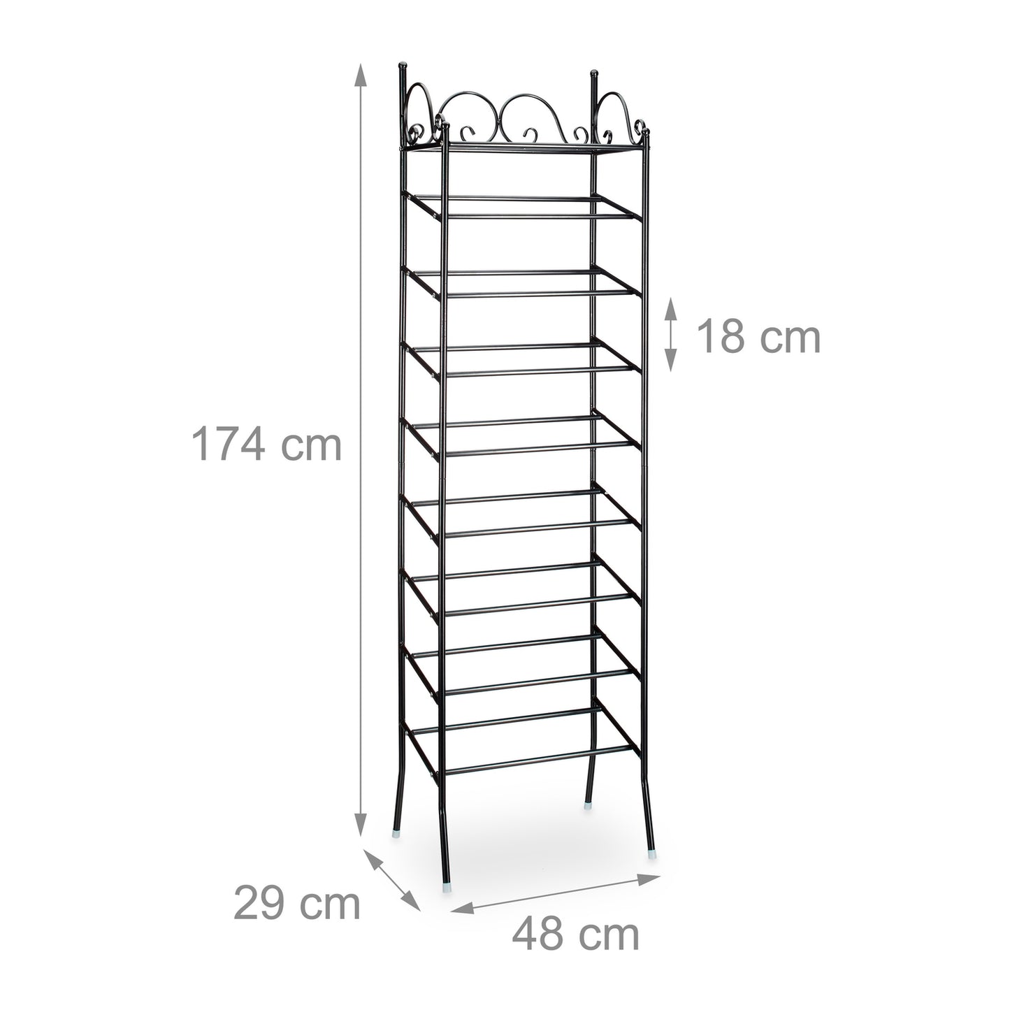 Shoe shelf COUNTRY in metal for 40 shoes