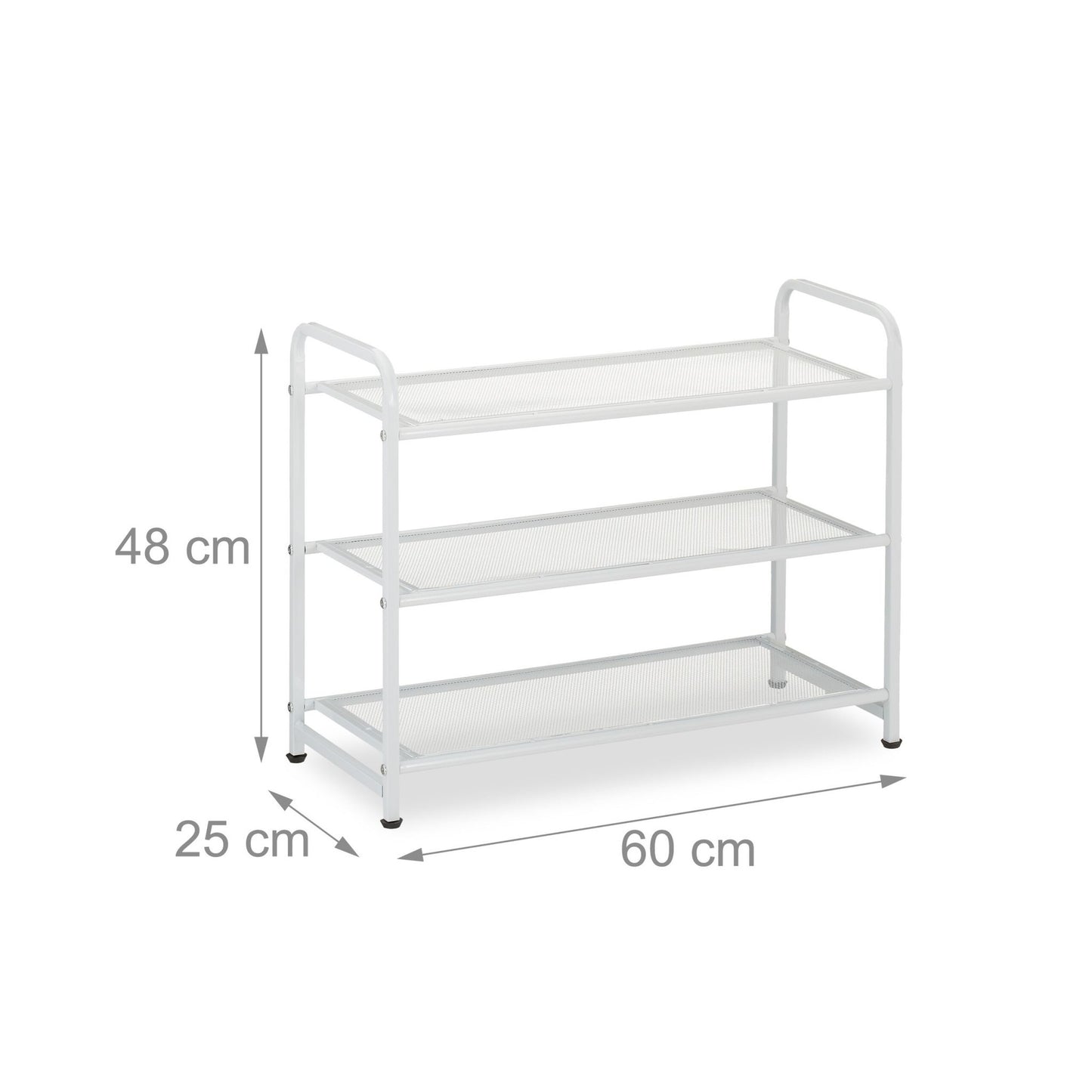 Shoe shelf in white metal