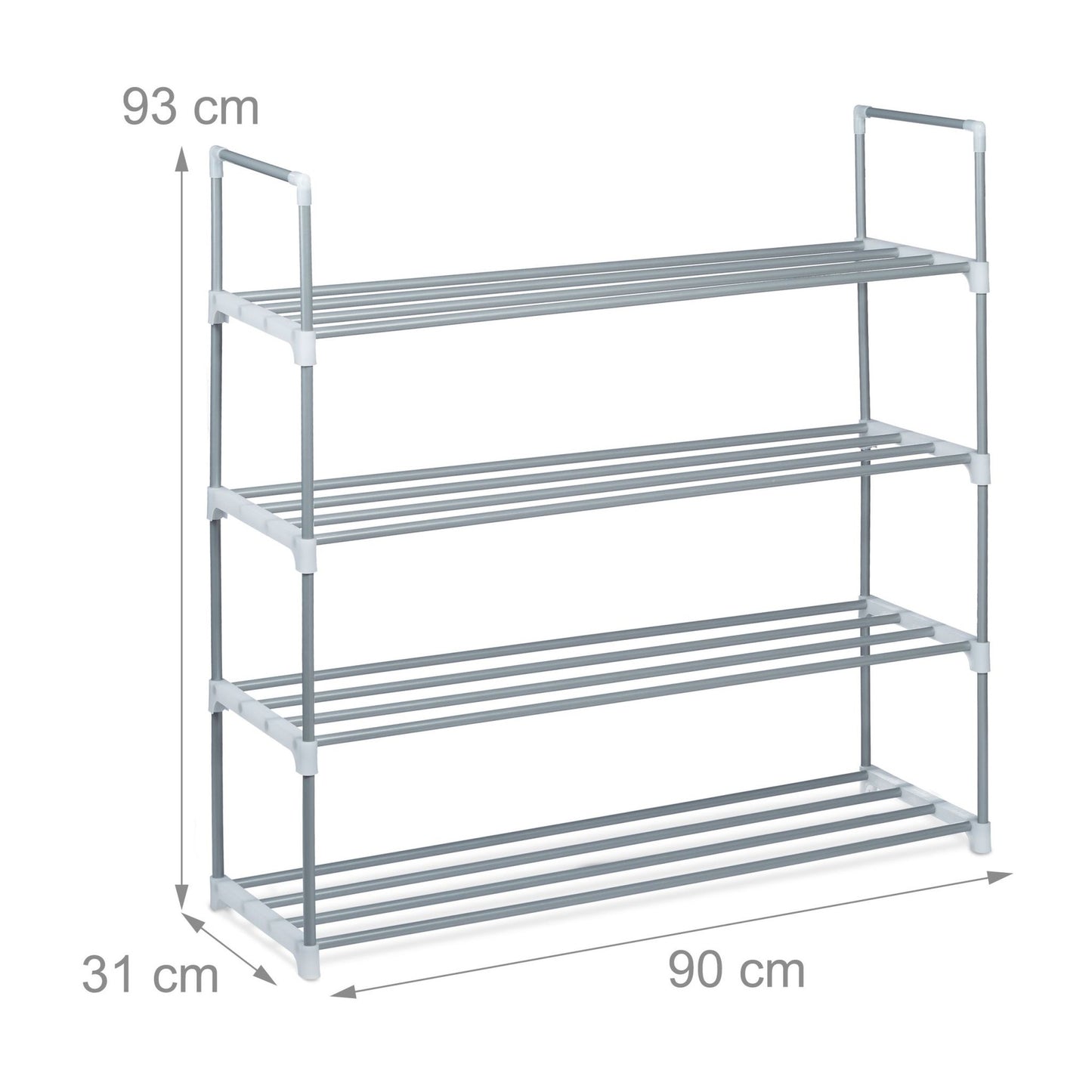 Shoe shelf metal silver