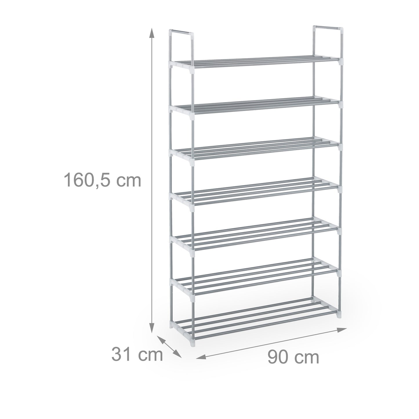 Shoe shelf metal silver