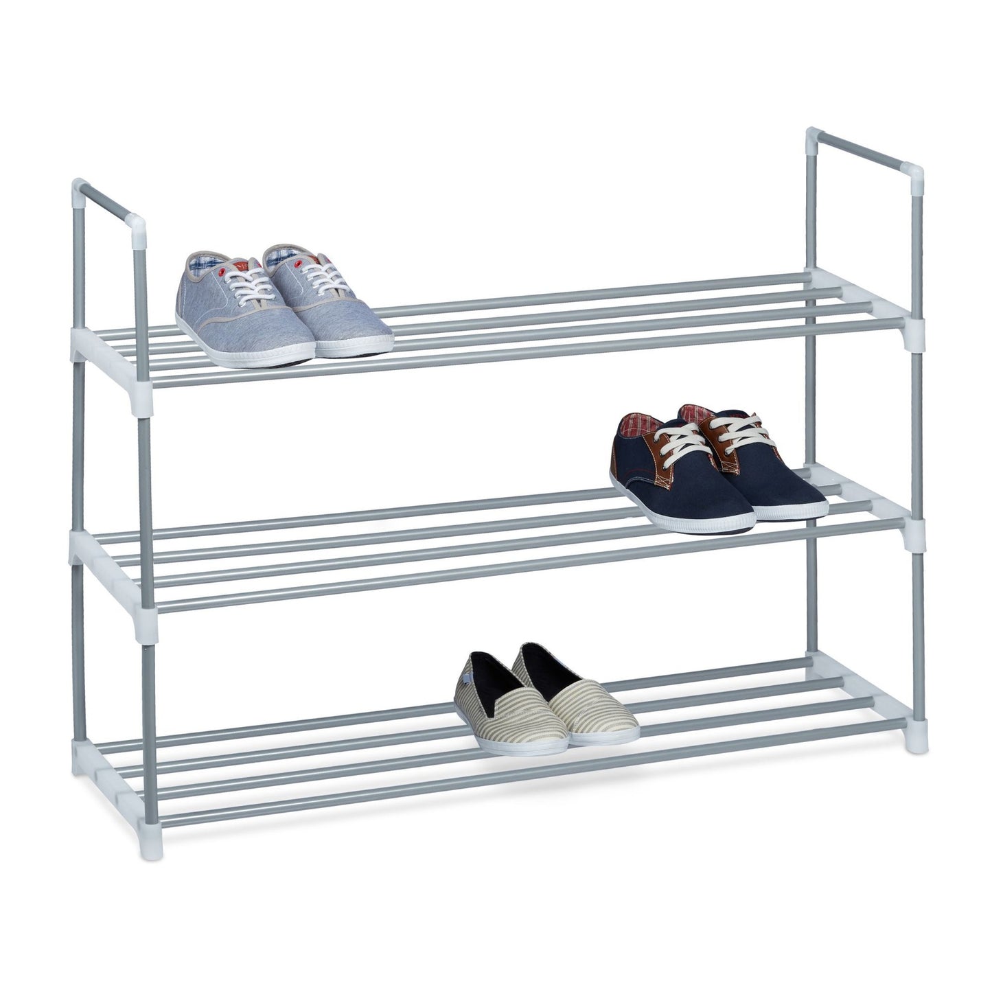 Shoe shelf metal silver