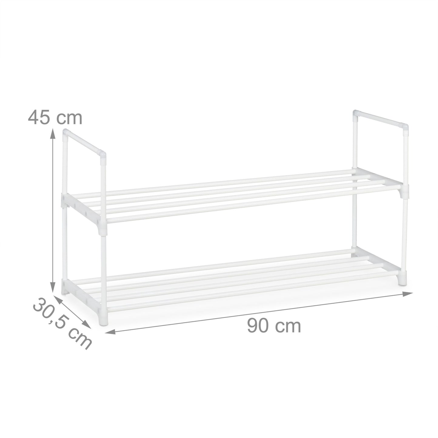 Shoe shelf white, in metal
