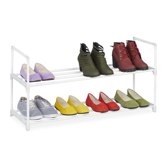 Shoe shelf white, in metal