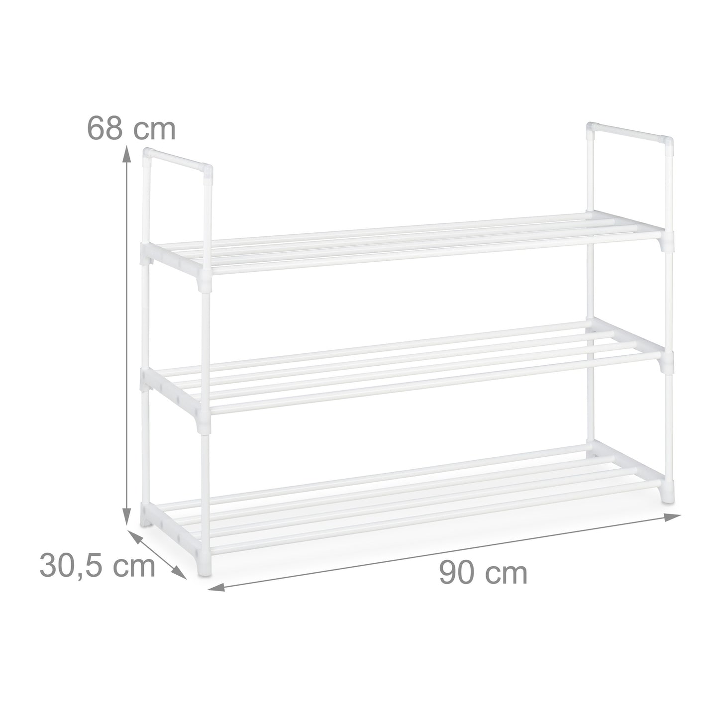 Shoe shelf white, in metal