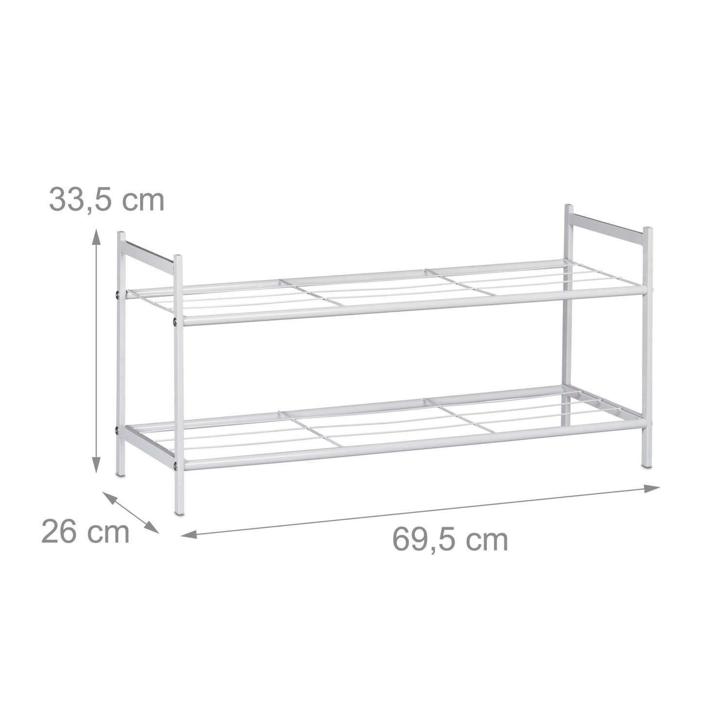 Shoe shelf with 2 levels