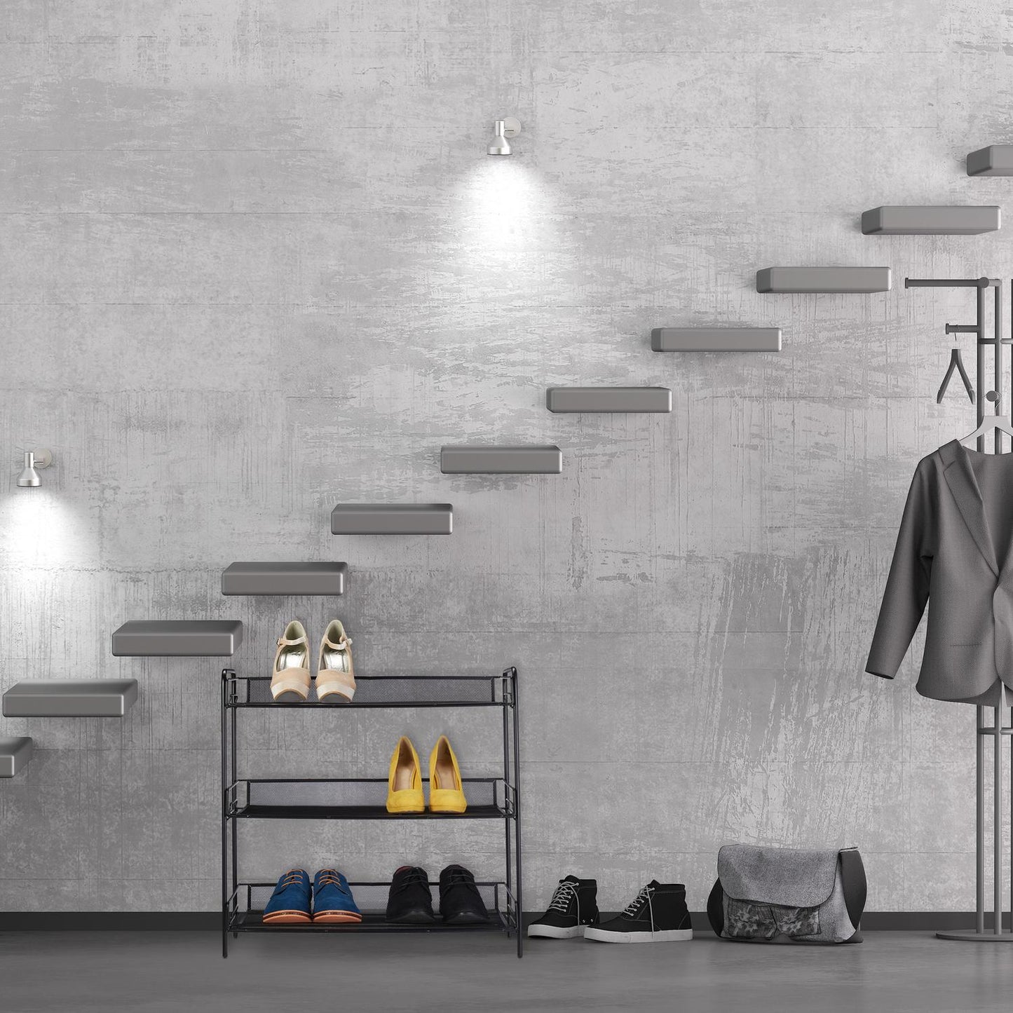 Shoe shelf with 3 shelves