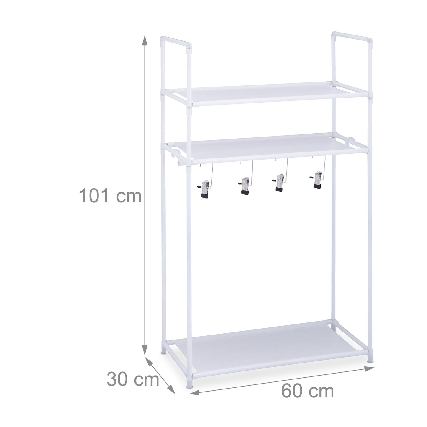 Shoe shelf with 3 shelves & boot hanger