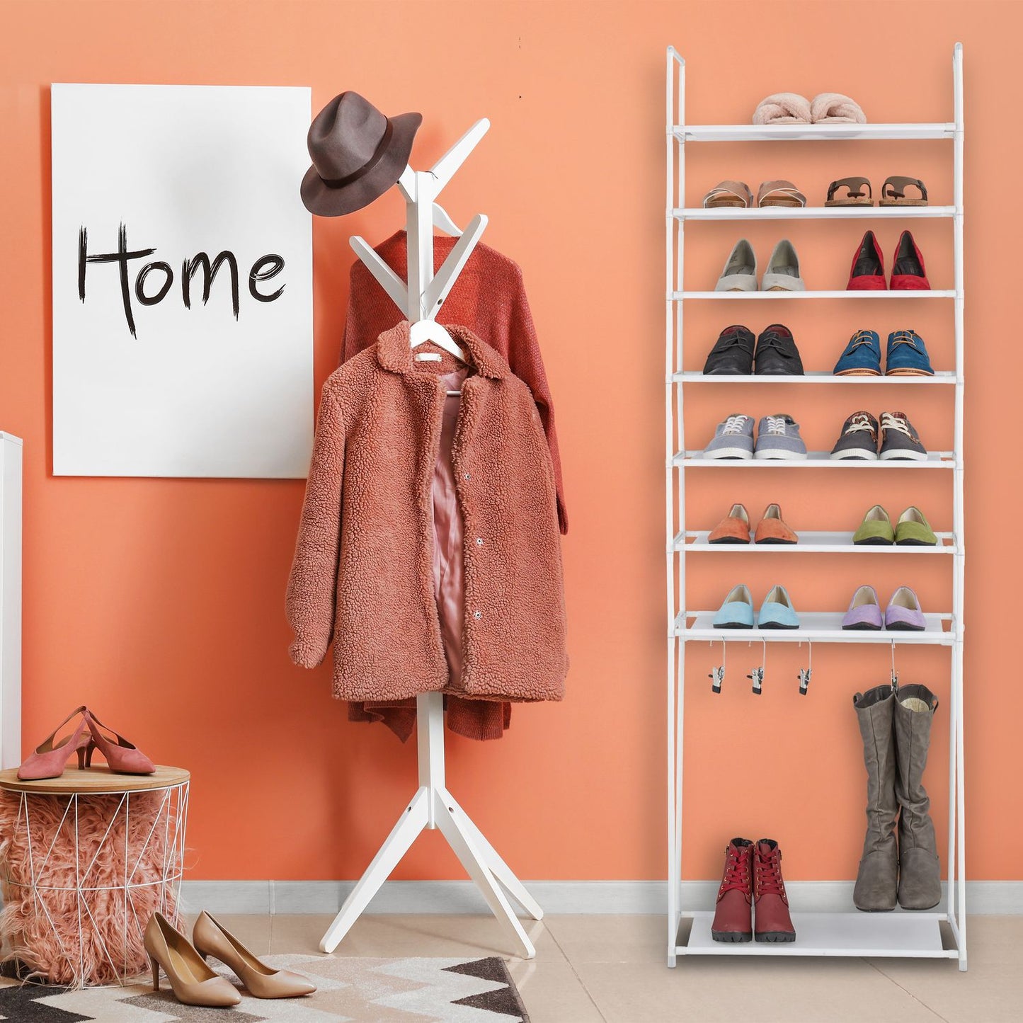 Shoe shelf with 8 shelves