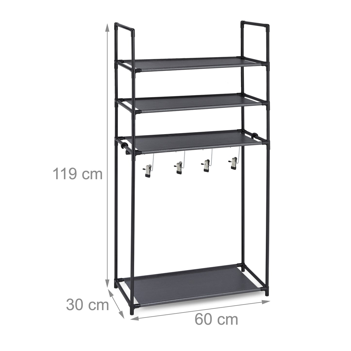 Shoe shelf with boot hanger