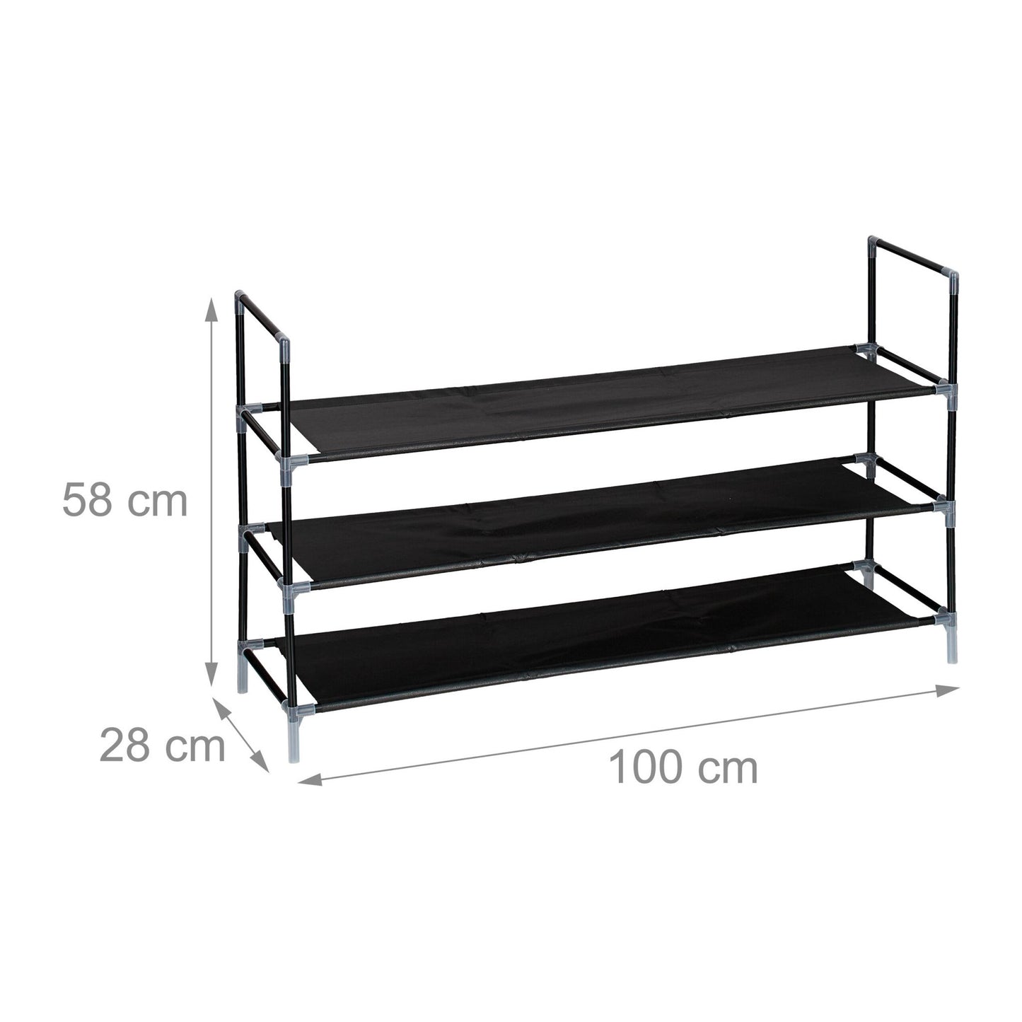 Shoe shelf with fabric levels 1 m