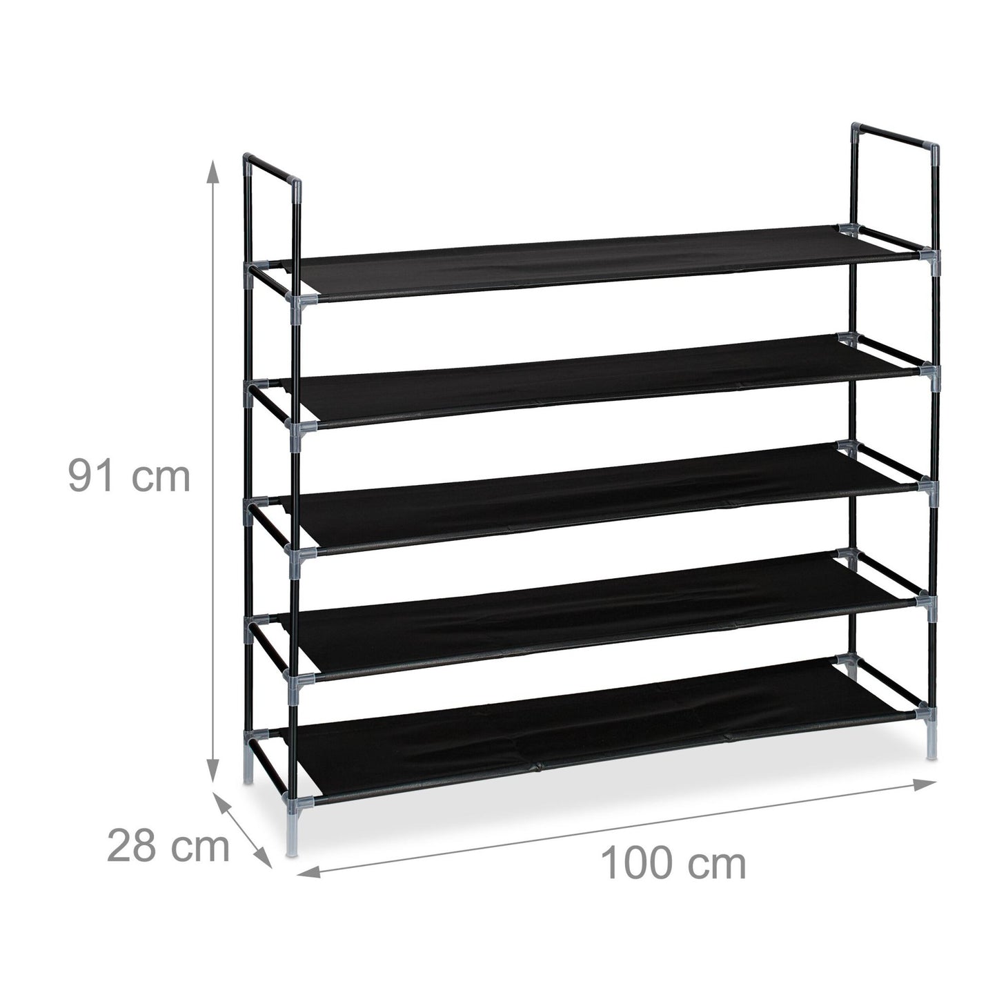Shoe shelf with fabric levels 1 m