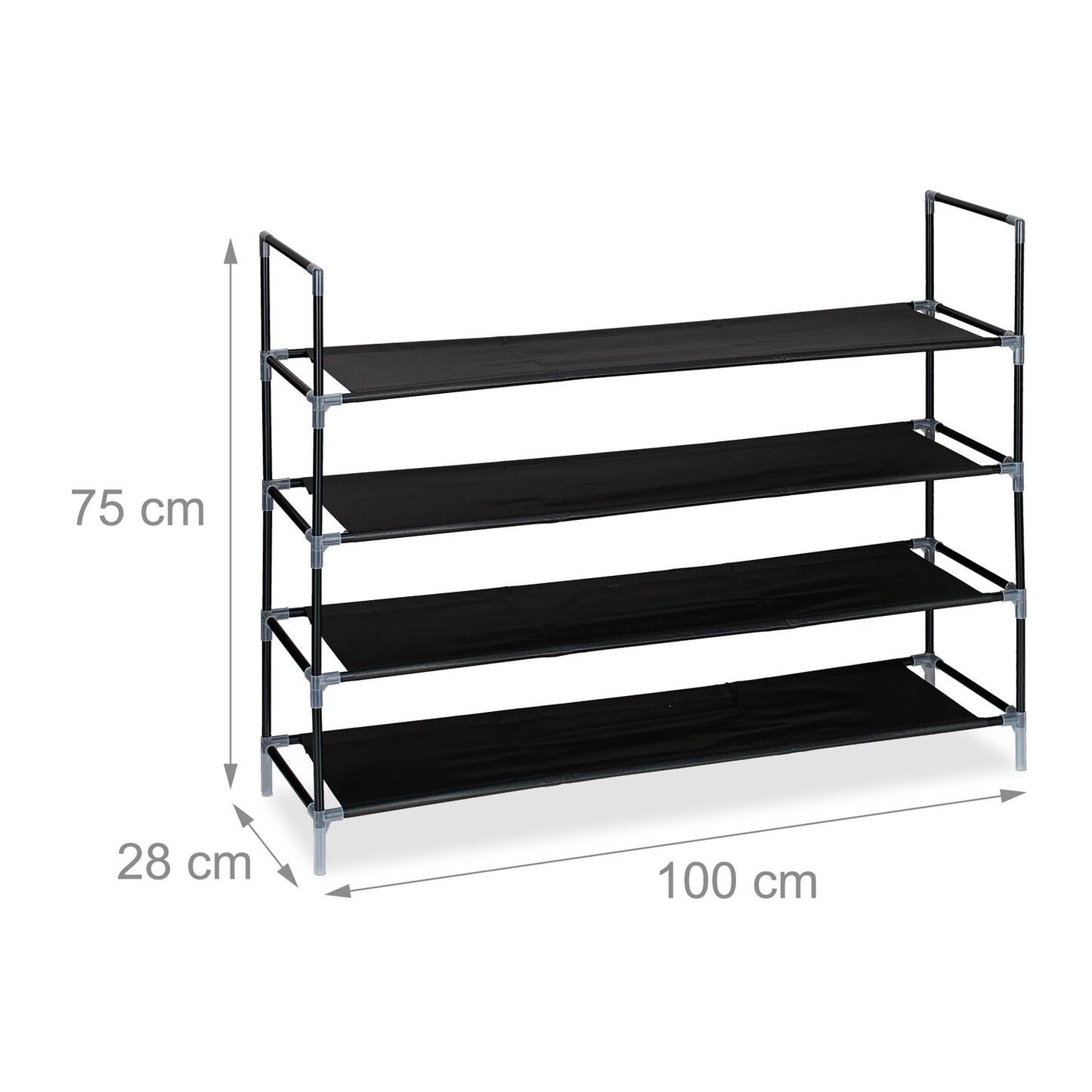 Shoe shelf with fabric levels 1 m