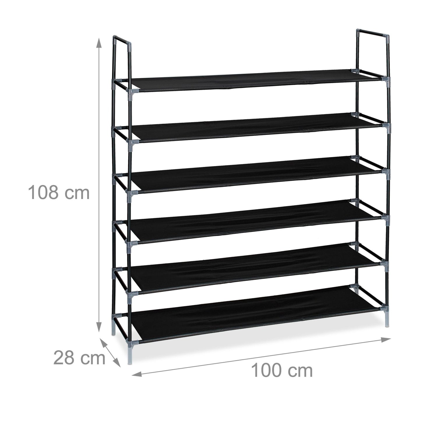 Shoe shelf with fabric levels 1 m