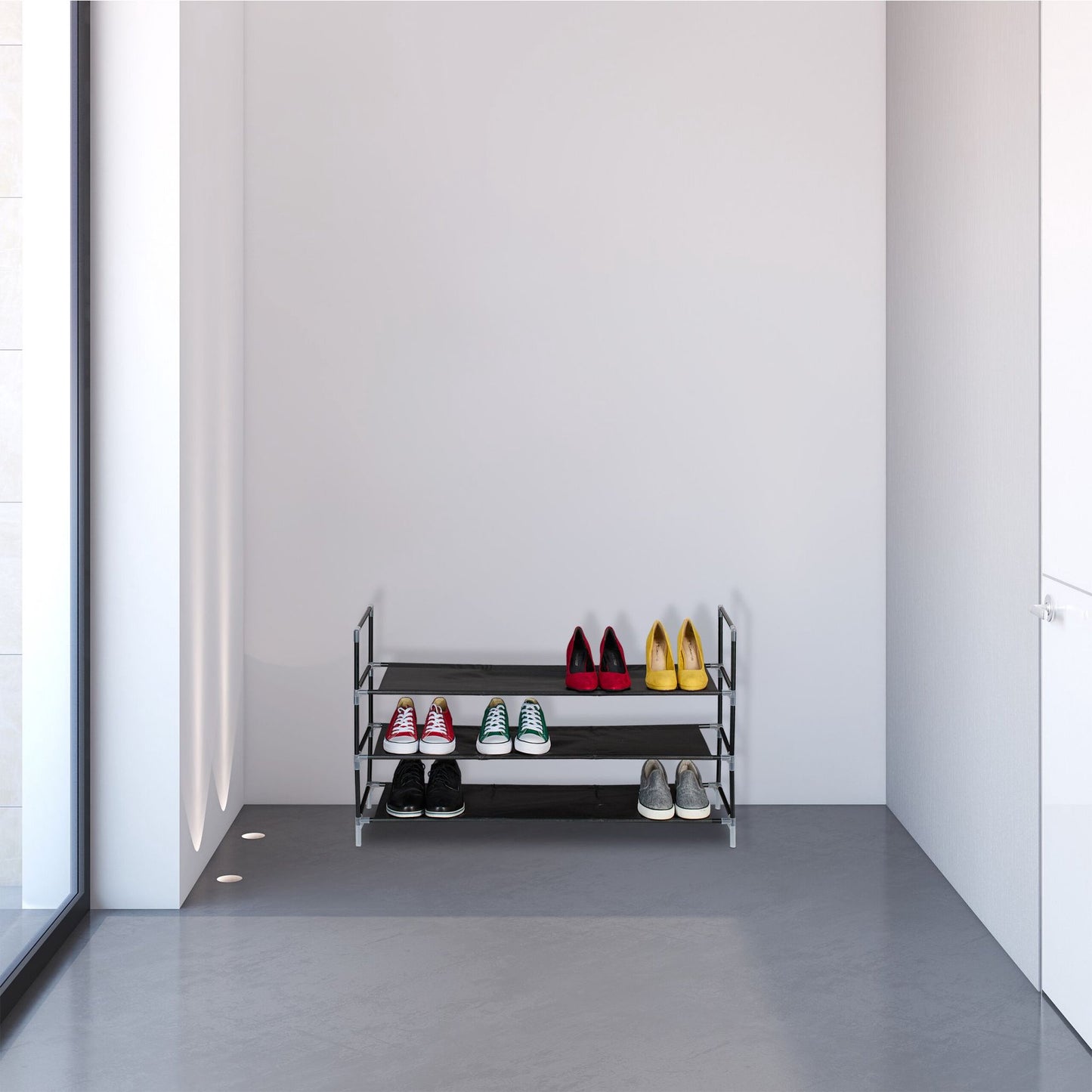 Shoe shelf with fabric levels 1 m