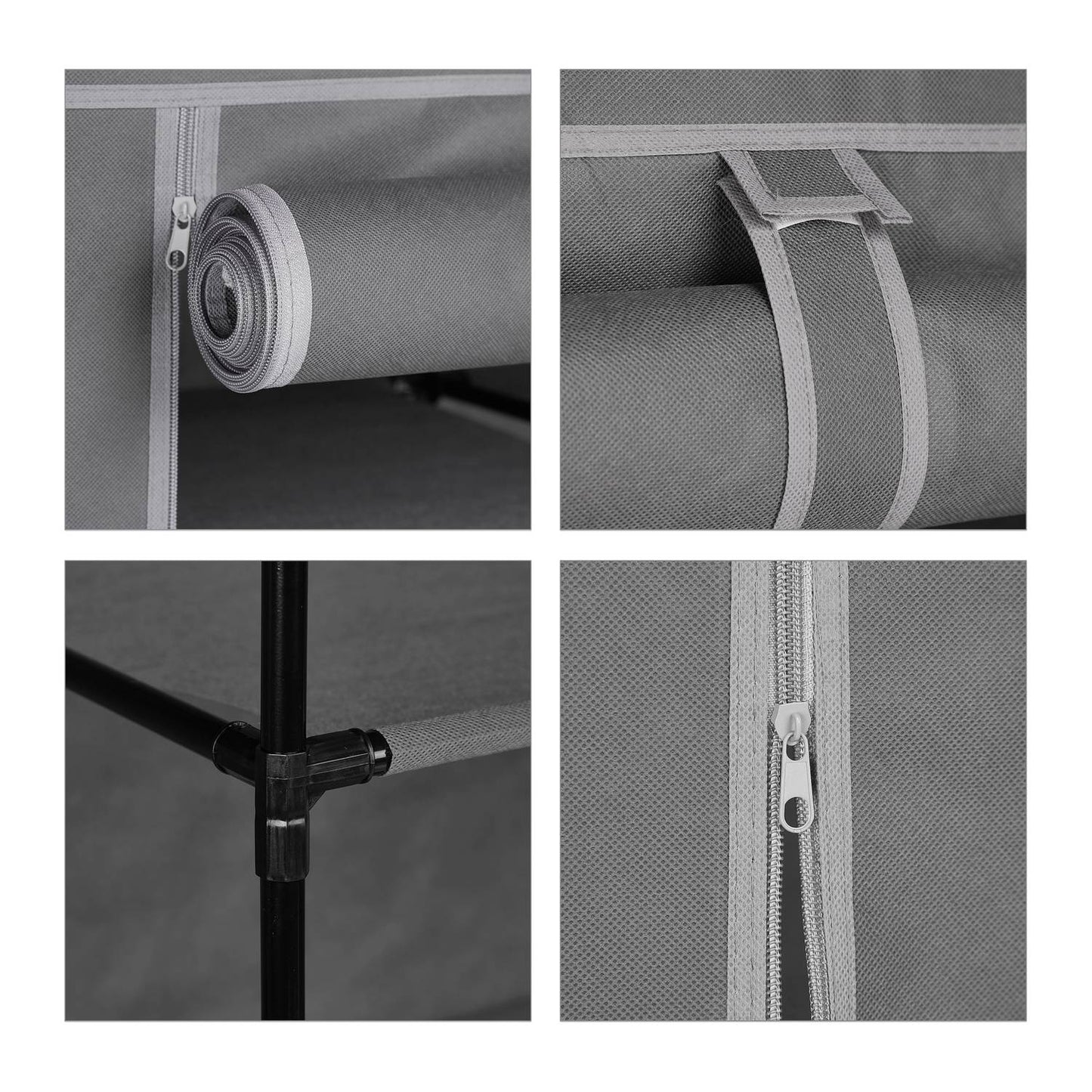 Shoe wardrobe in fabric with 8 compartments