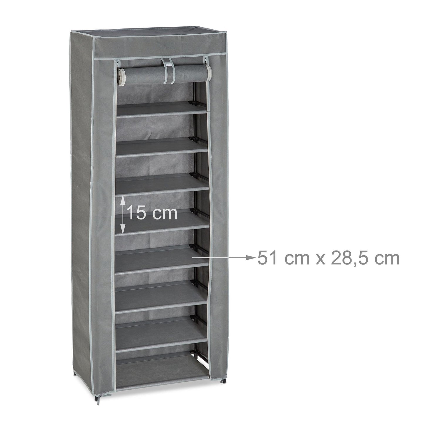 Shoe wardrobe in fabric with 9 compartments