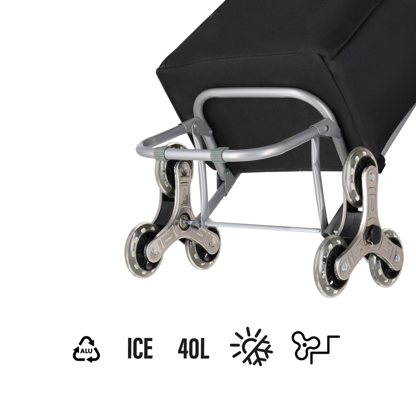Shopping Cart 40L, Black, Foldable