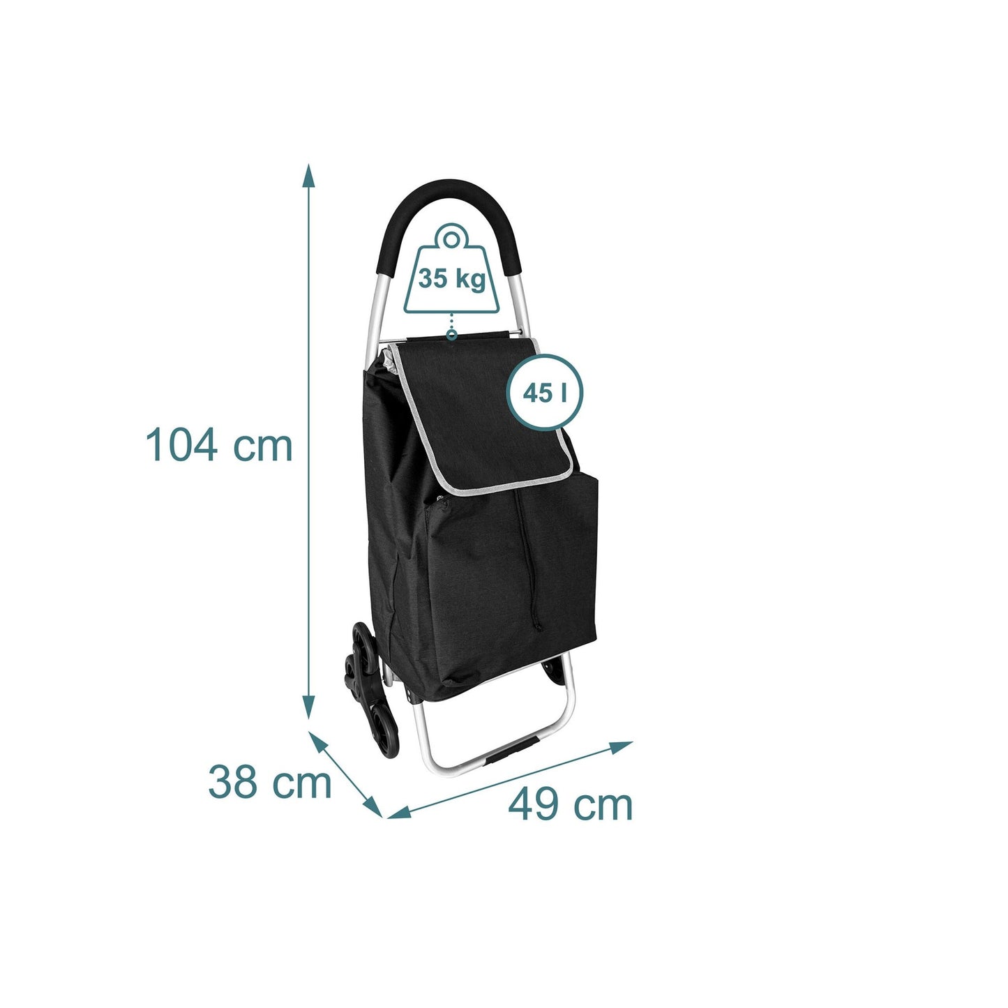 Shopping Trolley Stair Climber, 45L, Insulated Bag