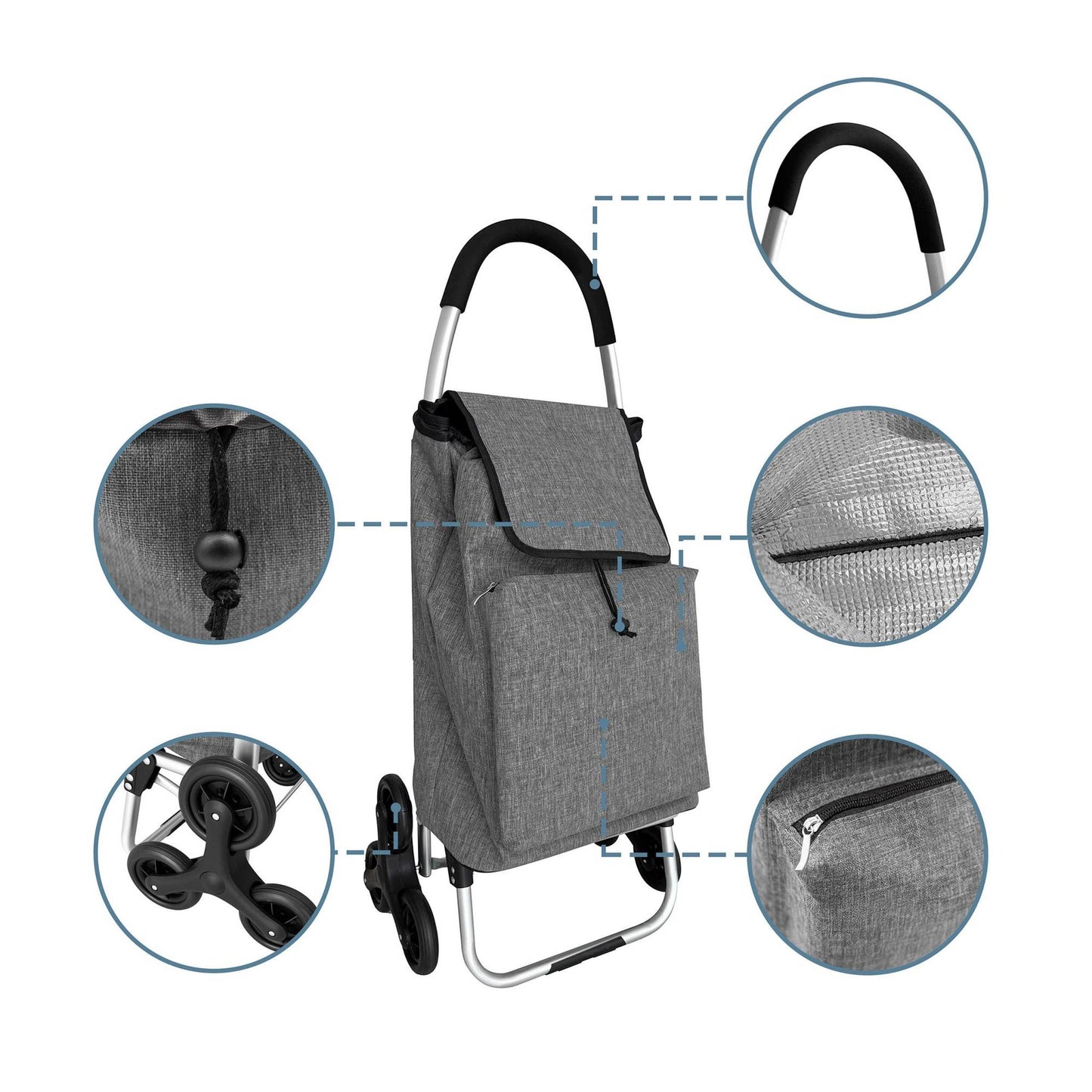 Shopping Trolley Stair Climber with 45L Insulated Bag
