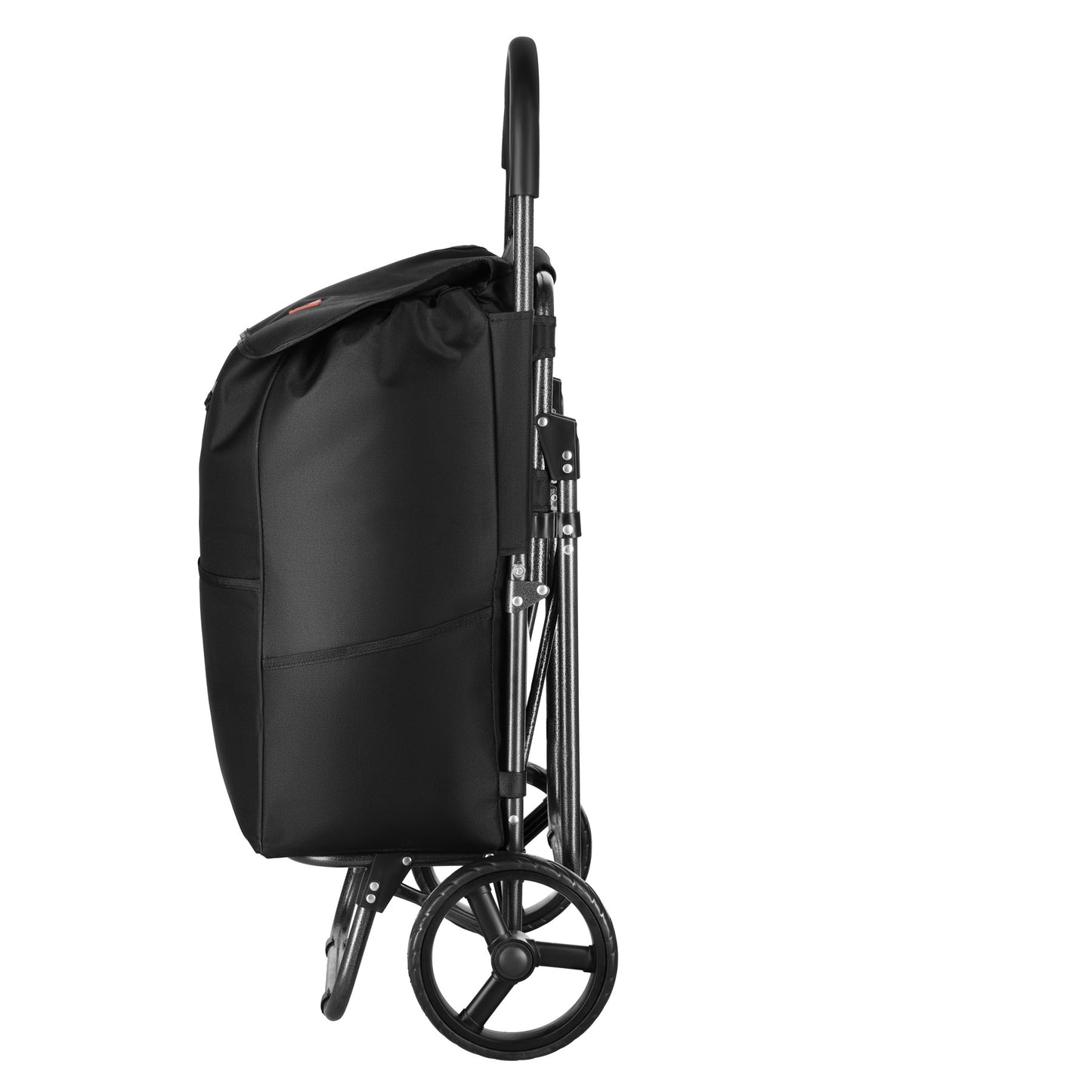Shopping Trolley with Seat, 40L, Black, Steel Frame