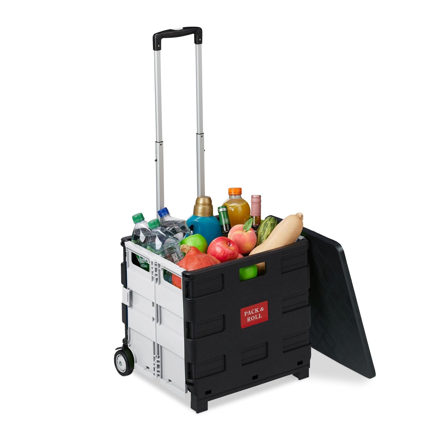 Shopping trolley with lid