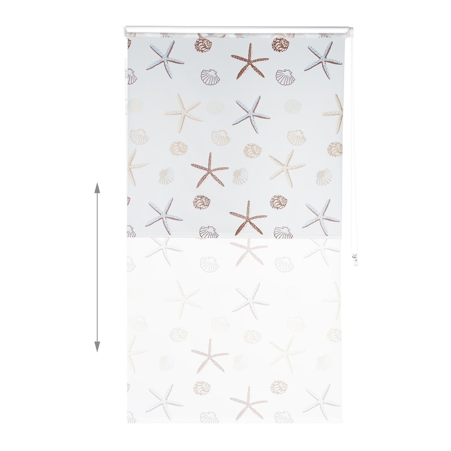 Shower Roller Blind, Ocean Print, Water-Repellent