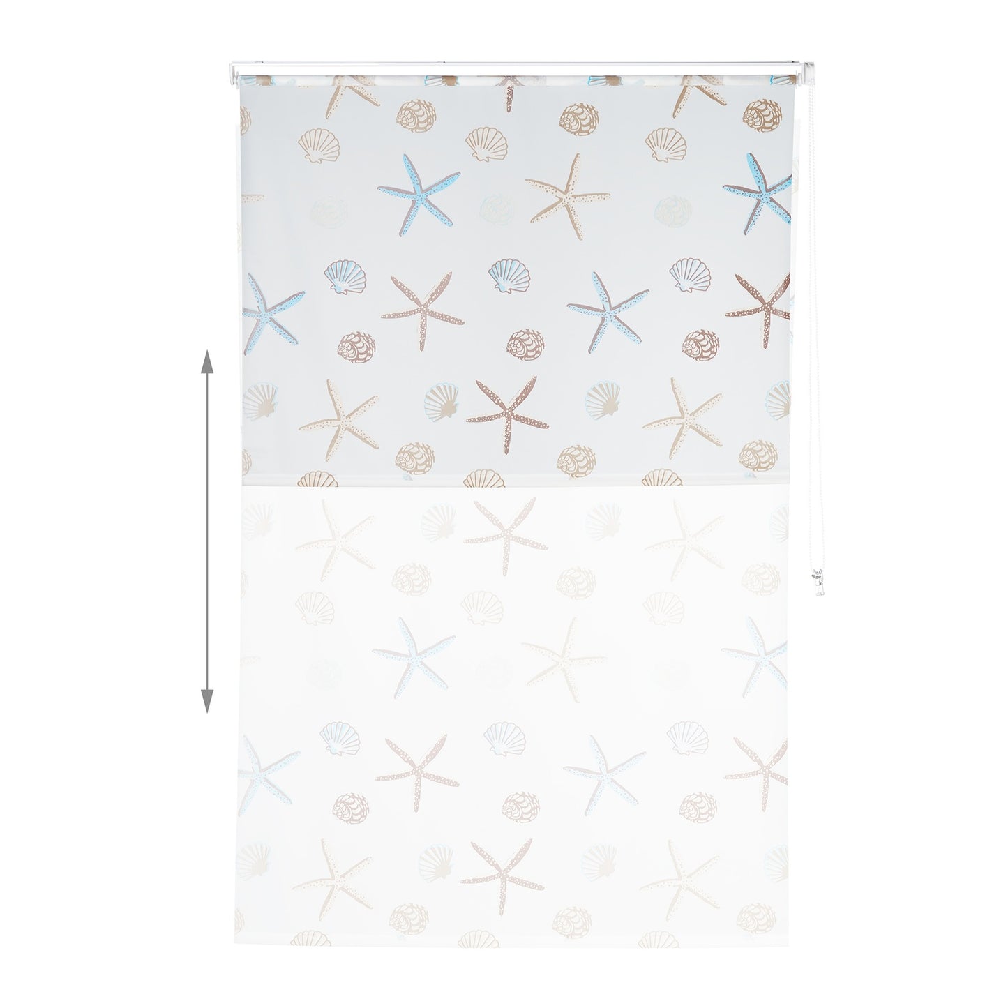 Shower Roller Blind, Ocean Print, Water-Repellent