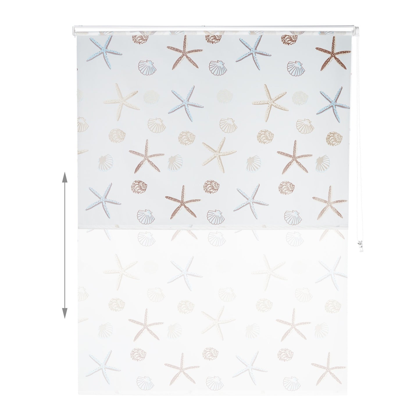Shower Roller Blind, Ocean Print, Water-Repellent