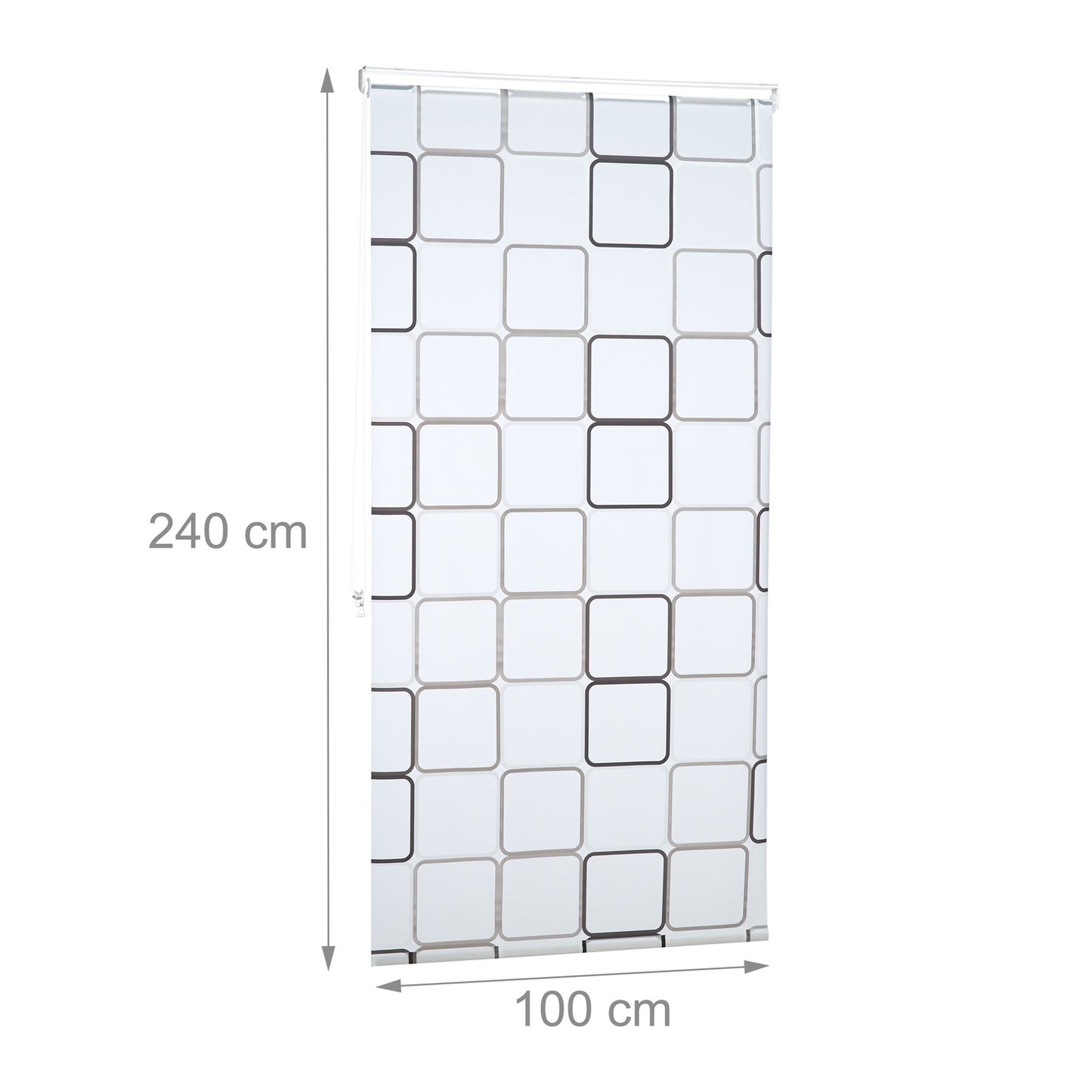 Shower Roller Blind, Water-Repellent, Retro Tile Design