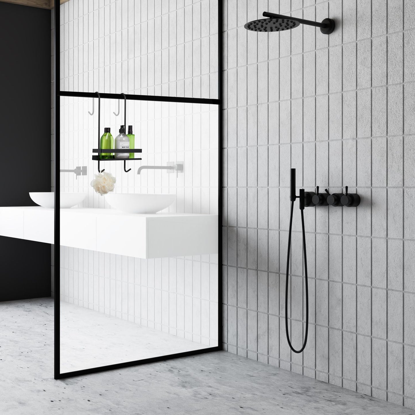 Shower cabin to hang black