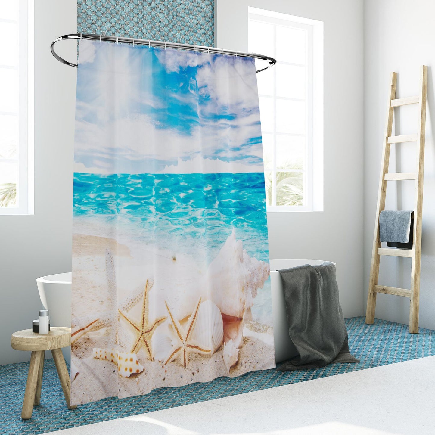 Shower curtain 180x200 cm with motif
