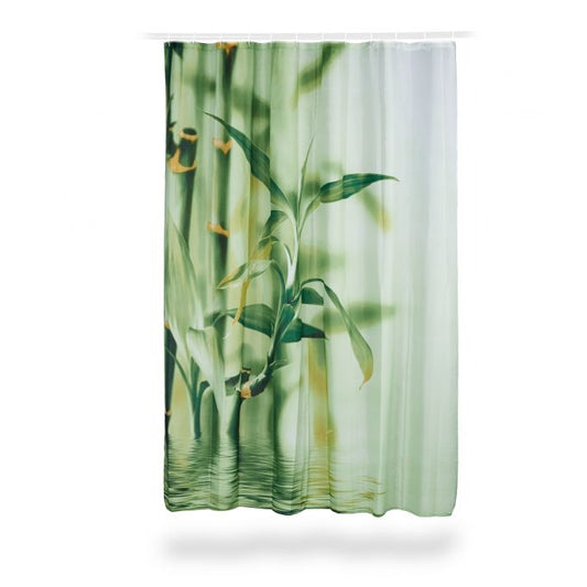 Shower curtain bamboo green