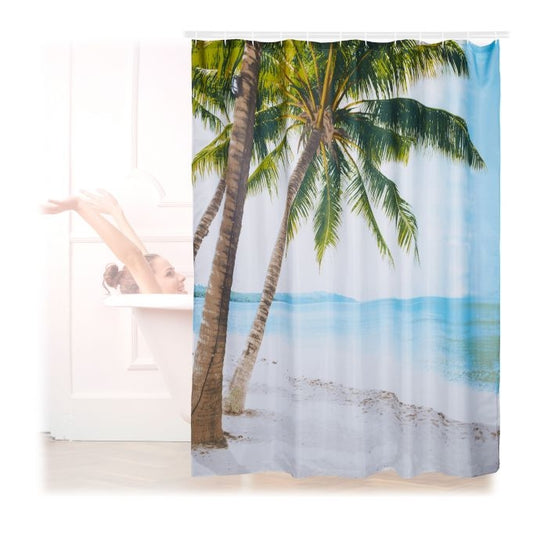 Shower curtain beach motif 180 x 180 cm