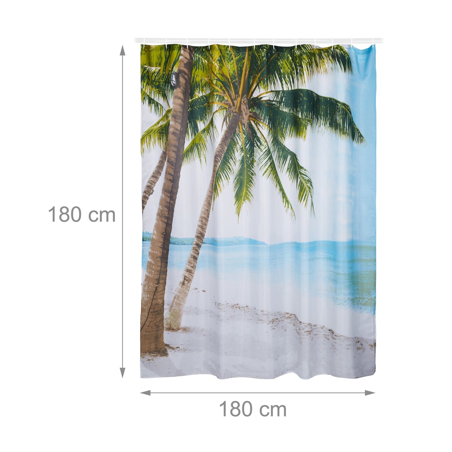 Shower curtain beach motif 180 x 180 cm
