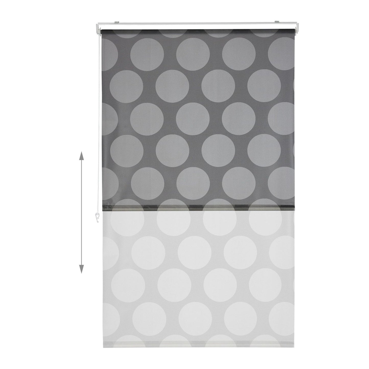 Shower curtain gray dots