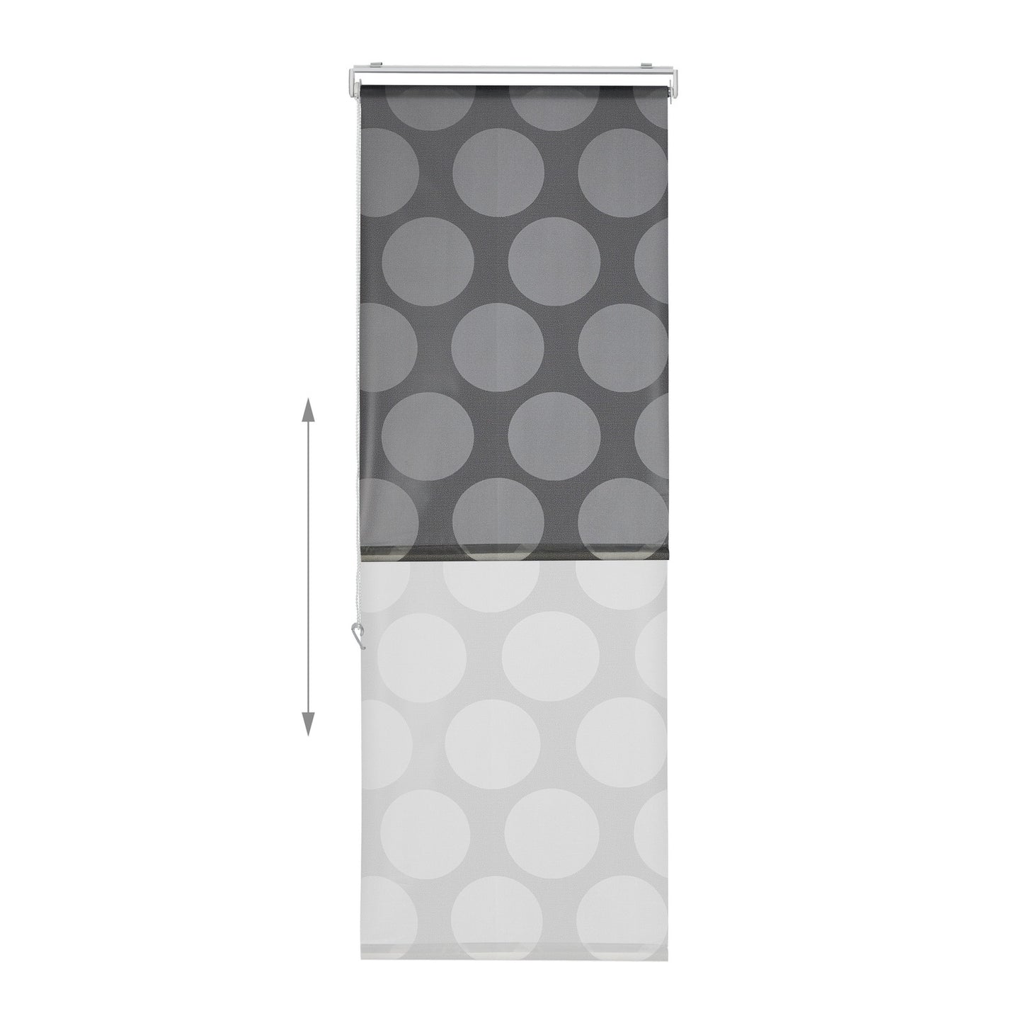 Shower curtain gray dots